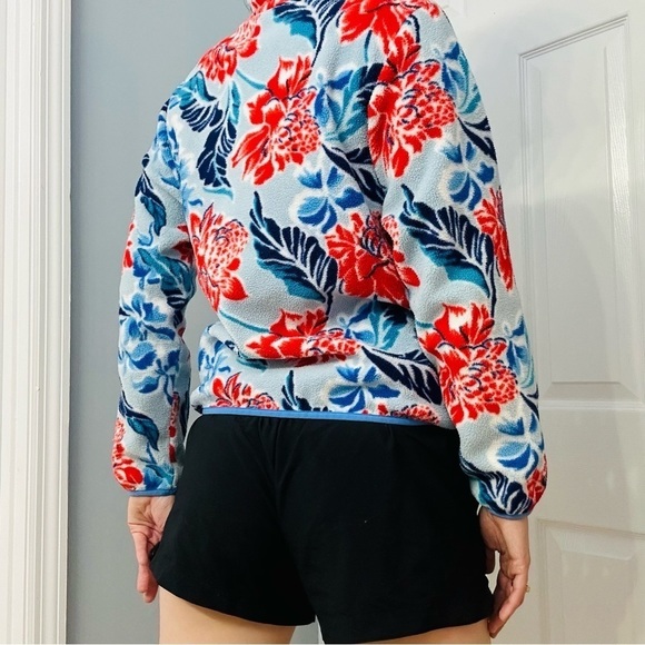 Patagonia Synchilla Sweatshirt Pullover Hawaiian Blue Floral Patterned Small - Picture 4 of 7